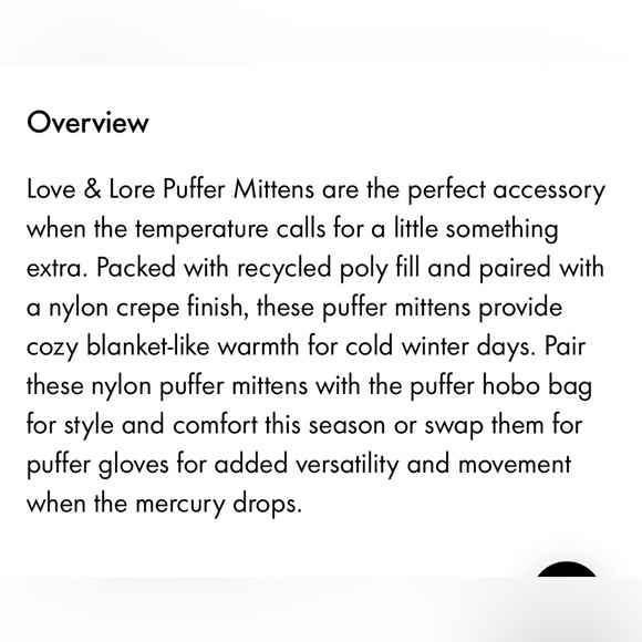 (SOLD) BNWOT Olive Green Puffer Mittens - Picture 4 of 4